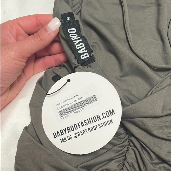 Chic army green Ruched Mini Dress - Picture 2 of 3